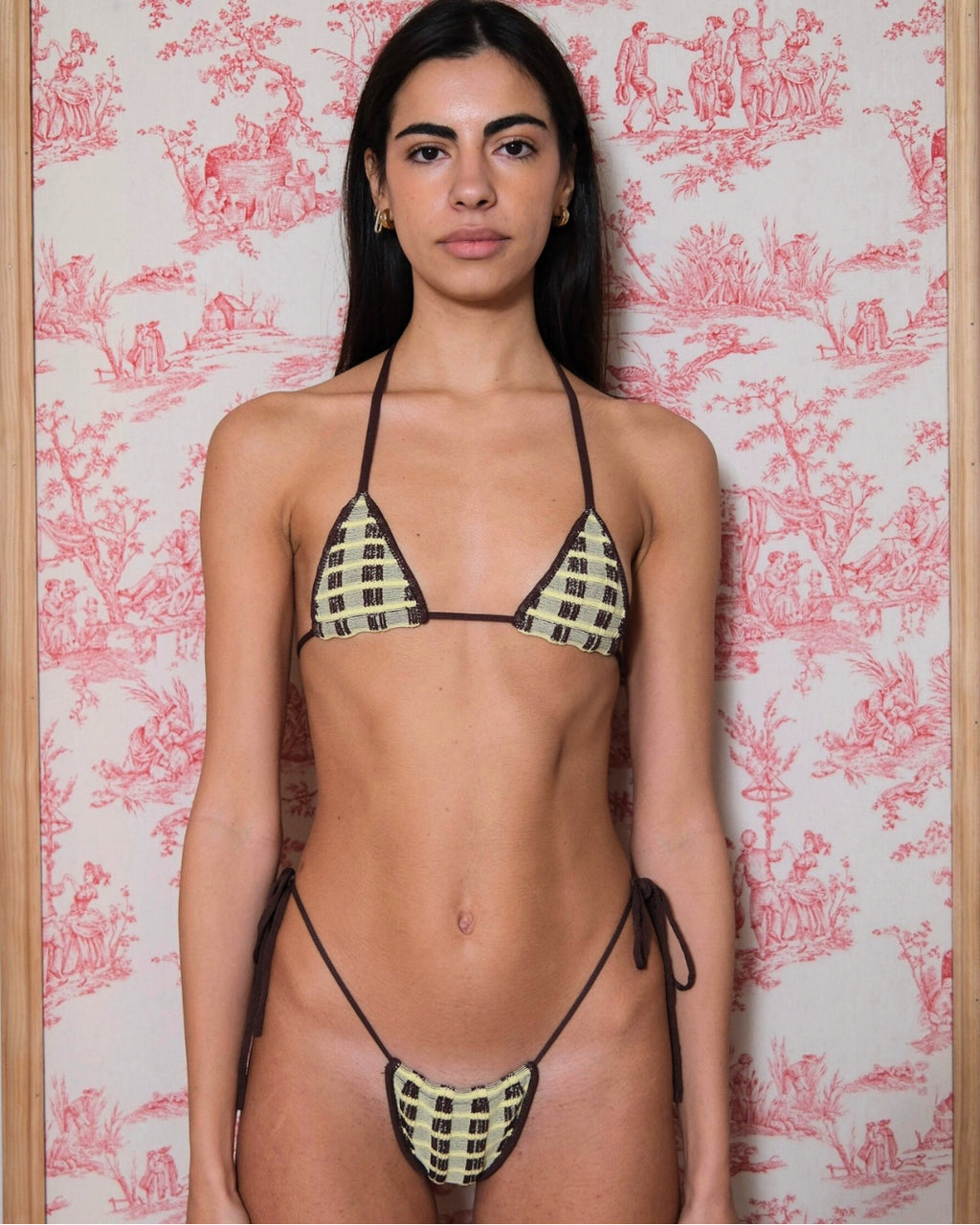 Plaid Knitkini Bottom / Yellow