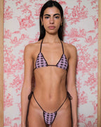 Plaid Knitkini Top / Pink