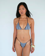 Plaid Knitkini Top / Blue