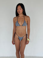 Plaid Knitkini Top / Blue