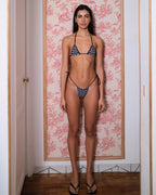 Plaid Knitkini Top / Blue