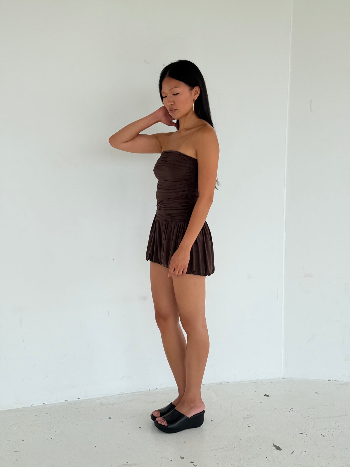 Bubble Playsuit / Brun